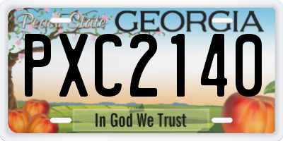 GA license plate PXC2140