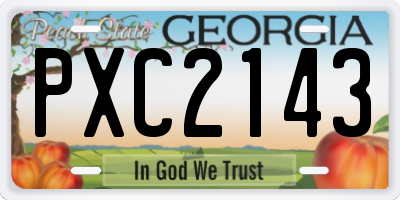 GA license plate PXC2143