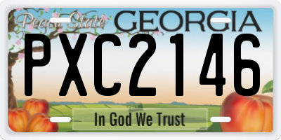 GA license plate PXC2146