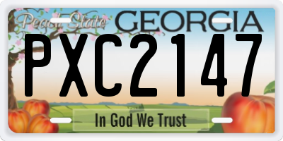 GA license plate PXC2147