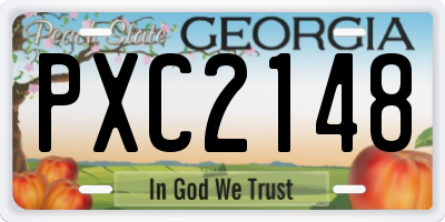 GA license plate PXC2148