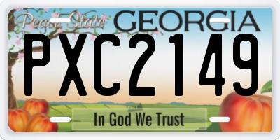 GA license plate PXC2149