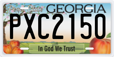 GA license plate PXC2150