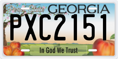 GA license plate PXC2151