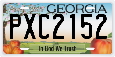 GA license plate PXC2152