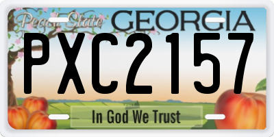 GA license plate PXC2157