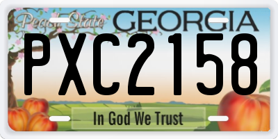 GA license plate PXC2158