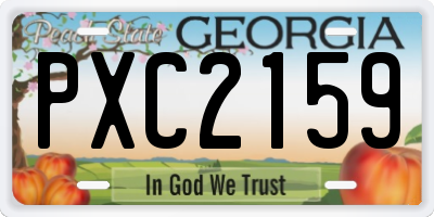 GA license plate PXC2159