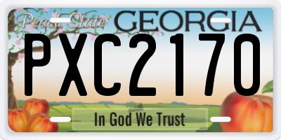 GA license plate PXC2170