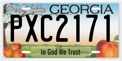 GA license plate PXC2171