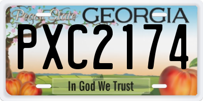GA license plate PXC2174