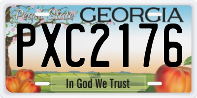 GA license plate PXC2176