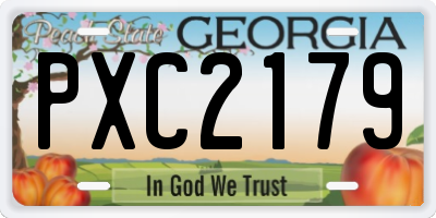 GA license plate PXC2179