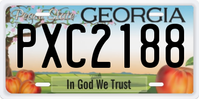 GA license plate PXC2188
