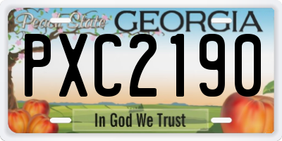 GA license plate PXC2190