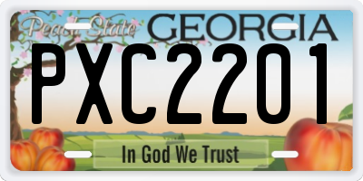 GA license plate PXC2201