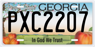 GA license plate PXC2207