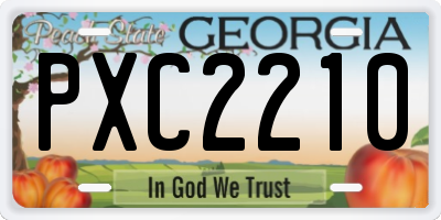 GA license plate PXC2210