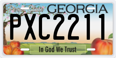 GA license plate PXC2211