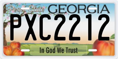 GA license plate PXC2212