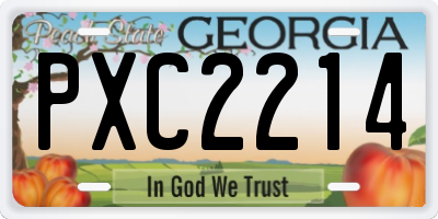 GA license plate PXC2214