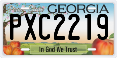GA license plate PXC2219