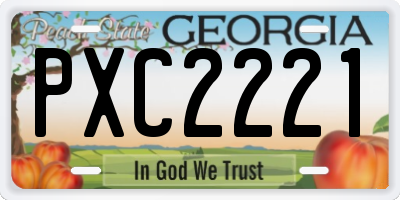 GA license plate PXC2221