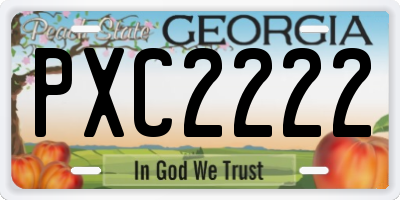 GA license plate PXC2222