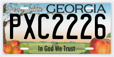 GA license plate PXC2226
