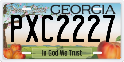 GA license plate PXC2227