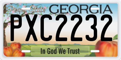 GA license plate PXC2232