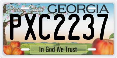 GA license plate PXC2237