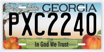 GA license plate PXC2240