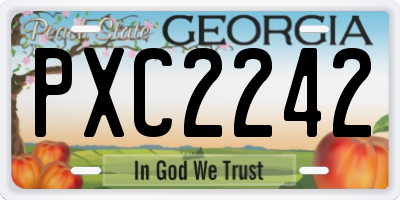 GA license plate PXC2242