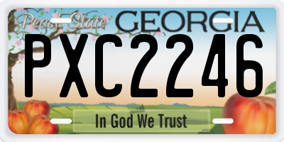 GA license plate PXC2246