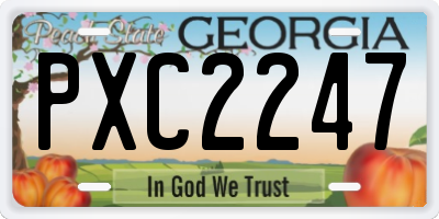 GA license plate PXC2247