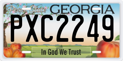 GA license plate PXC2249