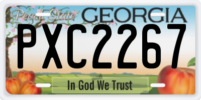 GA license plate PXC2267
