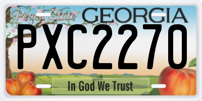 GA license plate PXC2270