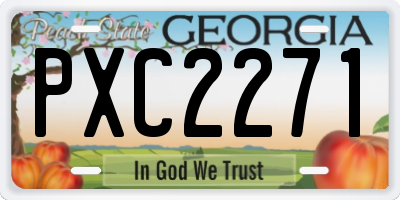 GA license plate PXC2271