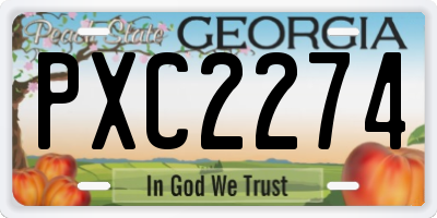 GA license plate PXC2274