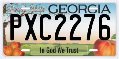 GA license plate PXC2276
