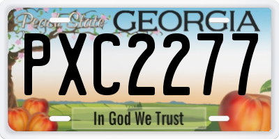 GA license plate PXC2277