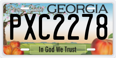 GA license plate PXC2278