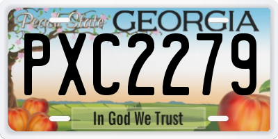 GA license plate PXC2279