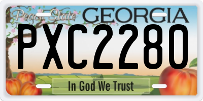 GA license plate PXC2280