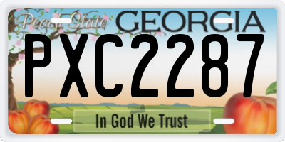 GA license plate PXC2287
