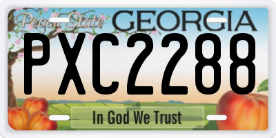 GA license plate PXC2288