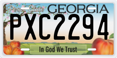 GA license plate PXC2294
