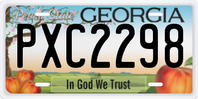 GA license plate PXC2298